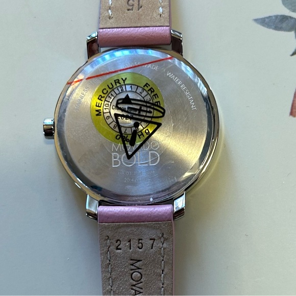Movado Bold Evolution Watch With 34mm Pink Face & Pink Leather Band - Picture 3 of 10